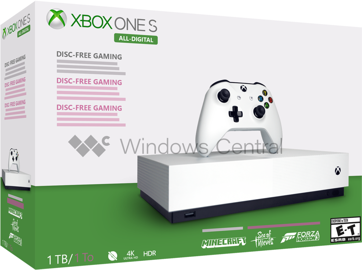 Microsoft's Disc-less Xbox One S Reportedly Launching - Xbox One S All Digital Clipart (1600x900), Png Download