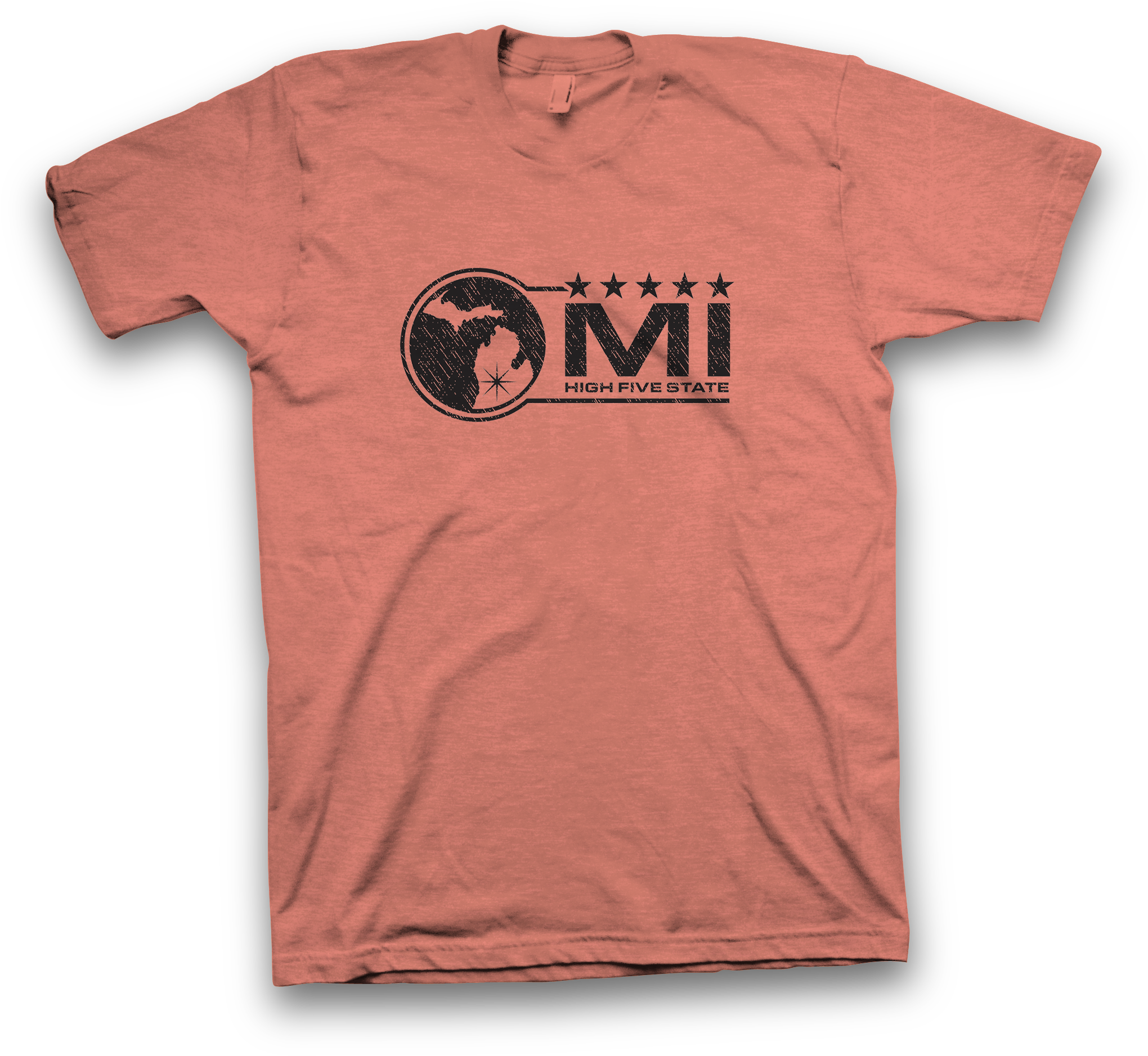 Mi High Five State Original Five Star Logo In Black - T Shirt Clipart (2500x2000), Png Download