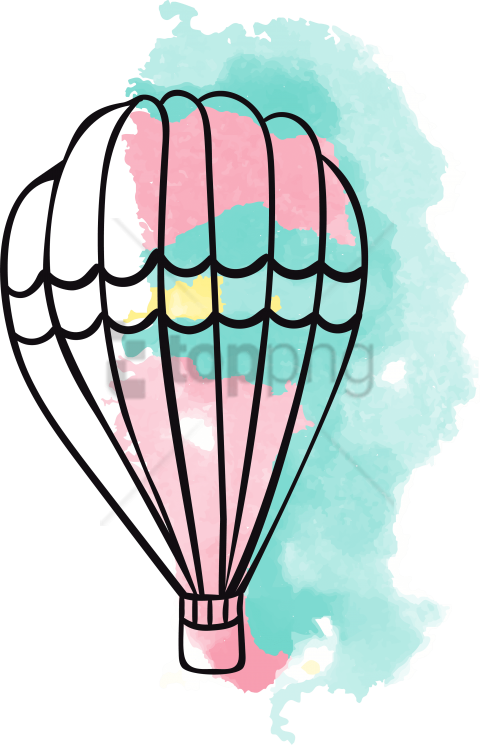 Free Png Download Hot Air Balloon Watercolor Painting - Globos Flotantes Dibujo Clipart (480x745), Png Download