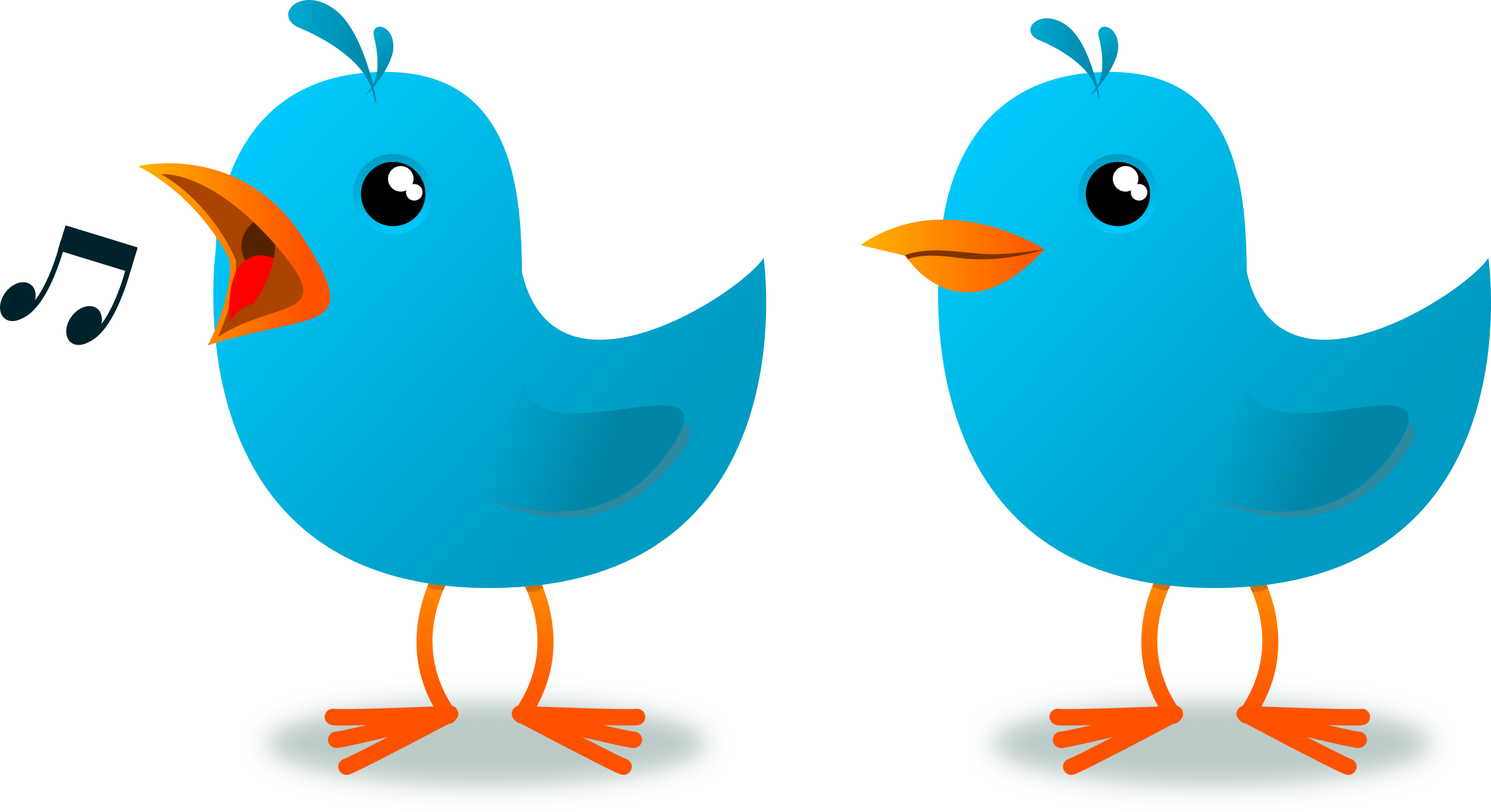 This Free Icons Png Design Of Bird Mascot - Twitter Bird Clipart (2400x1308), Png Download