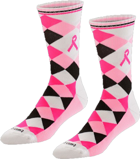 Lacrosse Grunge Crew Socks Breast Cancer Awareness - Sock Clipart (900x598), Png Download