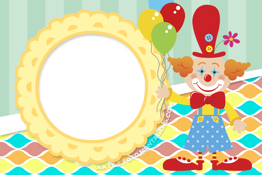 Molduras De Fotos De Aniversario Molduras Png Infantis - Clown Clipart (898x602), Png Download