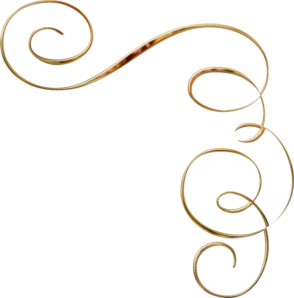 Gold Swirls - Clip Art Scroll Border Gold - Png Download (600x607), Png Download