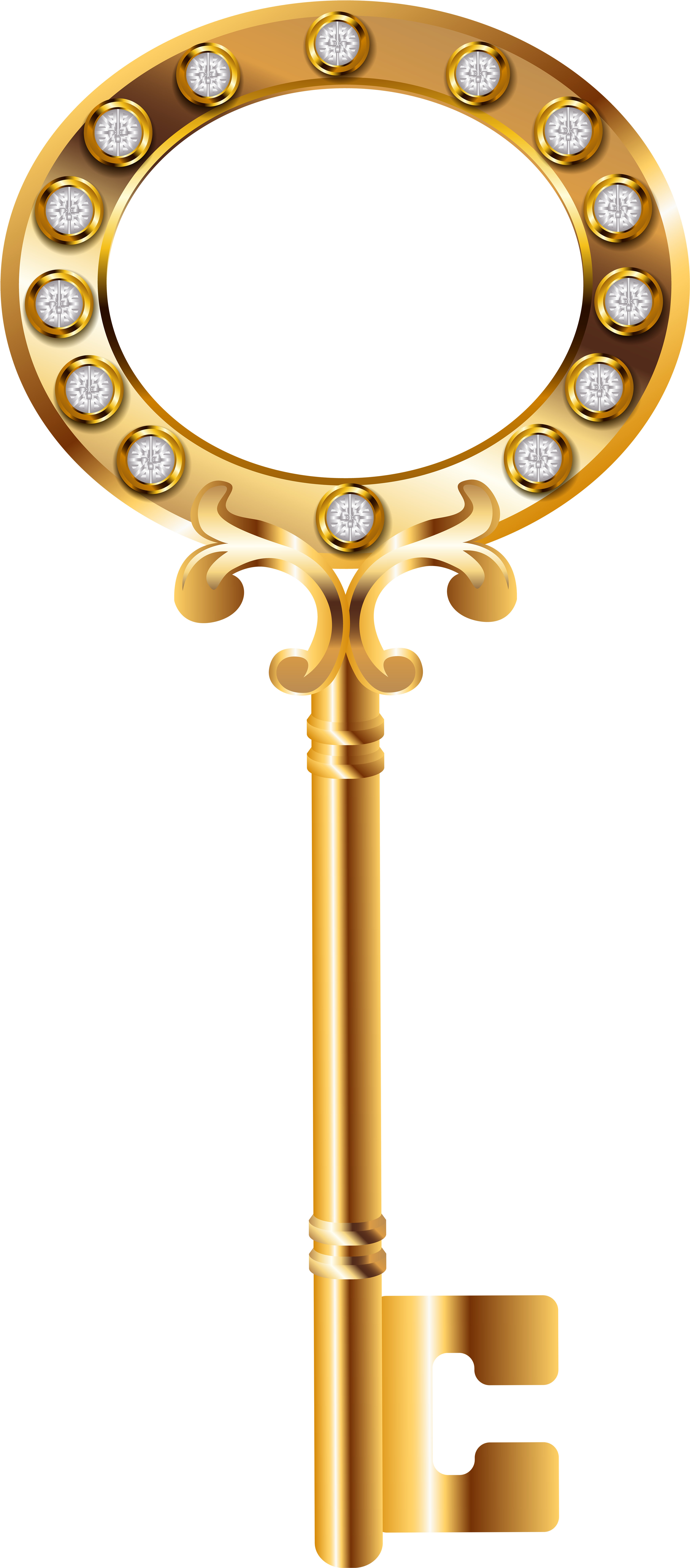 Golden Key Png Clip Art Image - Transparent Gold Key Png (3518x8000), Png Download