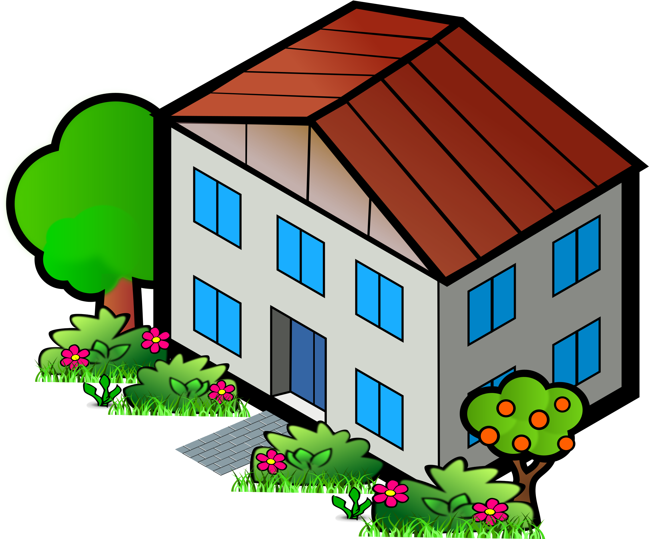 Up House Clipart - Transparent Background Clipart Png House Cartoon (2400x2034), Png Download