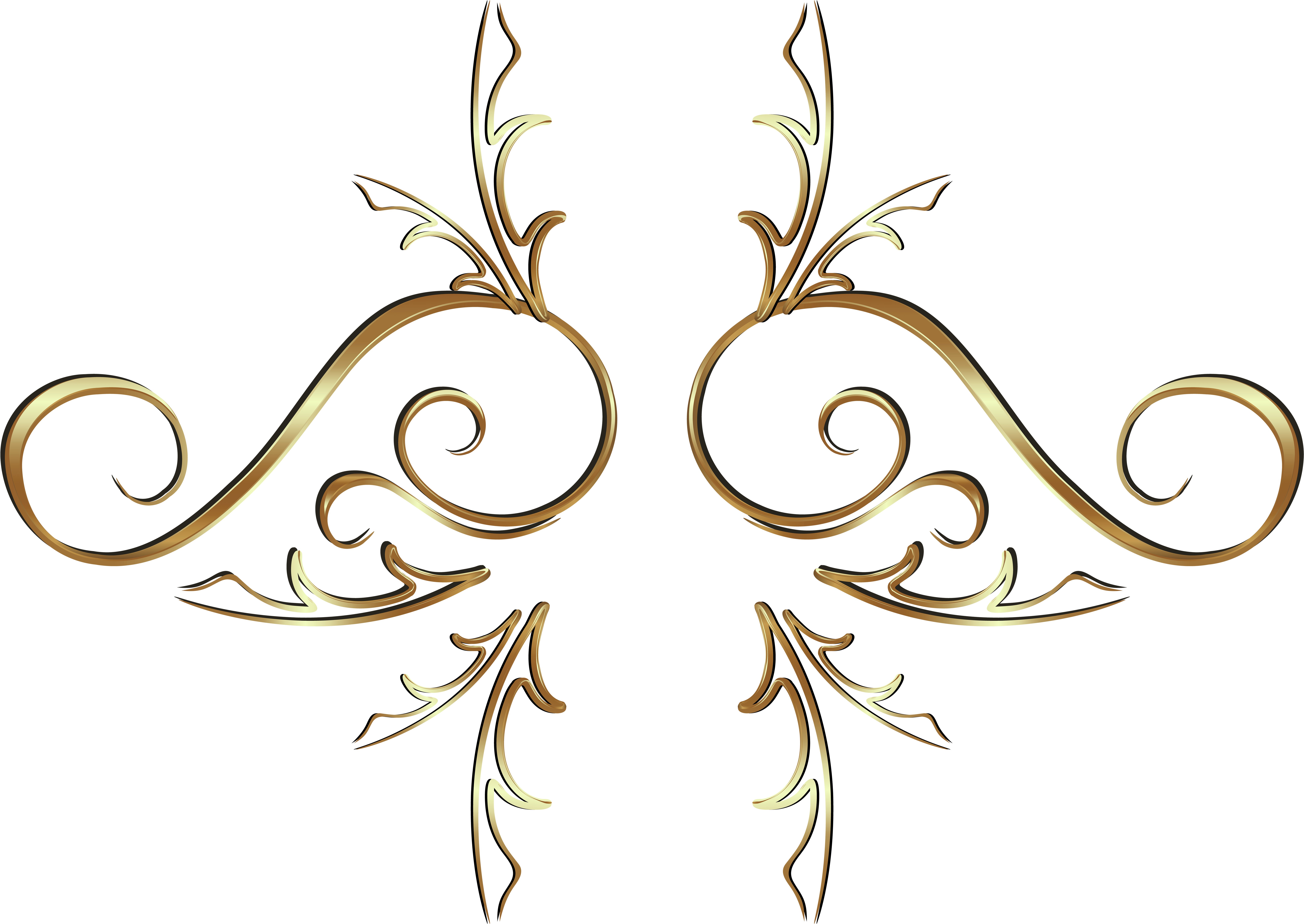 Gold Swirls Png Clipart (8000x5667), Png Download