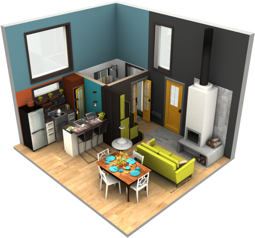 3d Renders Of A Design I Dreamt Up Yesterday The Tiny - Reddit Tiny Houses Clipart (1500x844), Png Download