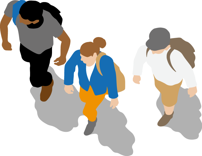 Family Walking Png - People Walking Png Cartoon Clipart (800x619), Png Download
