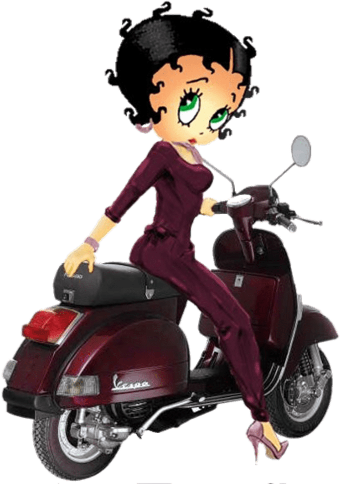 Tubes Betty Boop - Betty Boop En Vespa Clipart (800x1025), Png Download