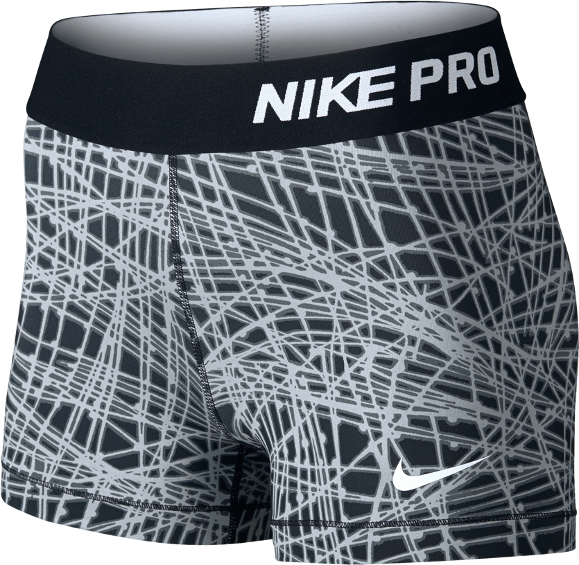 Nike Women's Pro Cool Tracer 3" Short Black Print , - Nike Pro Shorts Print Clipart (835x816), Png Download