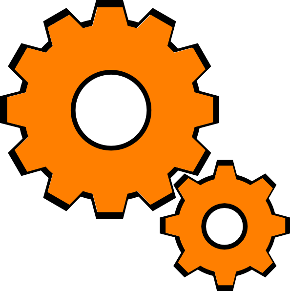 Small - Orange Gears Clipart - Png Download (594x596), Png Download