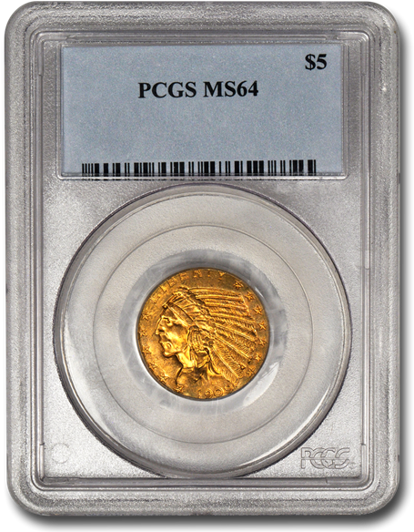 Picture Of $5 Indian Head Gold Coins Ms - Ms 64 Coin Clipart (600x600), Png Download