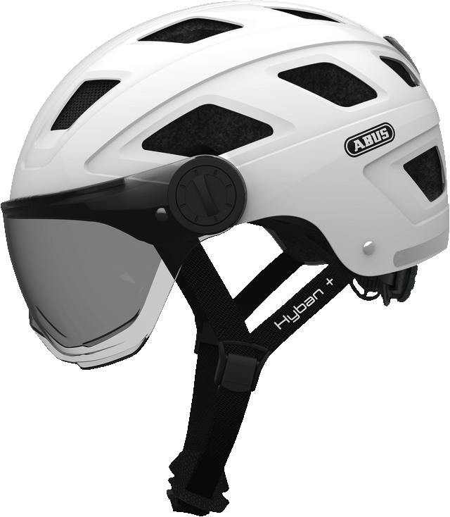 Hyban Smoke Visor Cream White M - Cycling Helmet With Visor Uk Clipart (640x734), Png Download