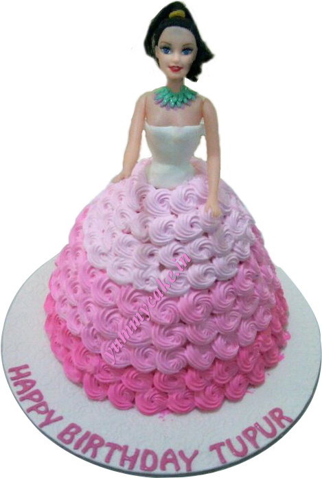 Order Online Barbie Doll Cake In Delhi, Faridabad And - Barbie Cake Png Clipart (500x700), Png Download