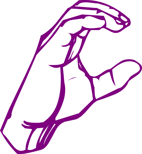 C Hand Clip Art - Sign Language Letters C - Png Download (552x600), Png Download