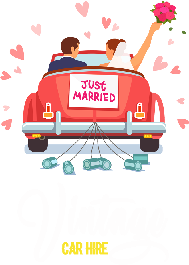 Vintage Car Hire Logo - Just Married Car Cartoon Clipart (800x944), Png Download