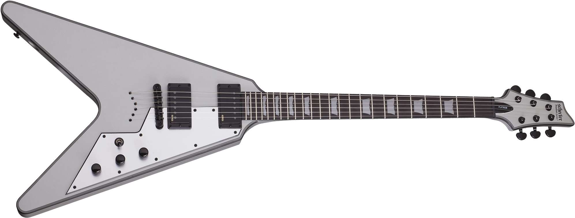 V-1 Platinum - Electric Guitar Clipart (2000x770), Png Download