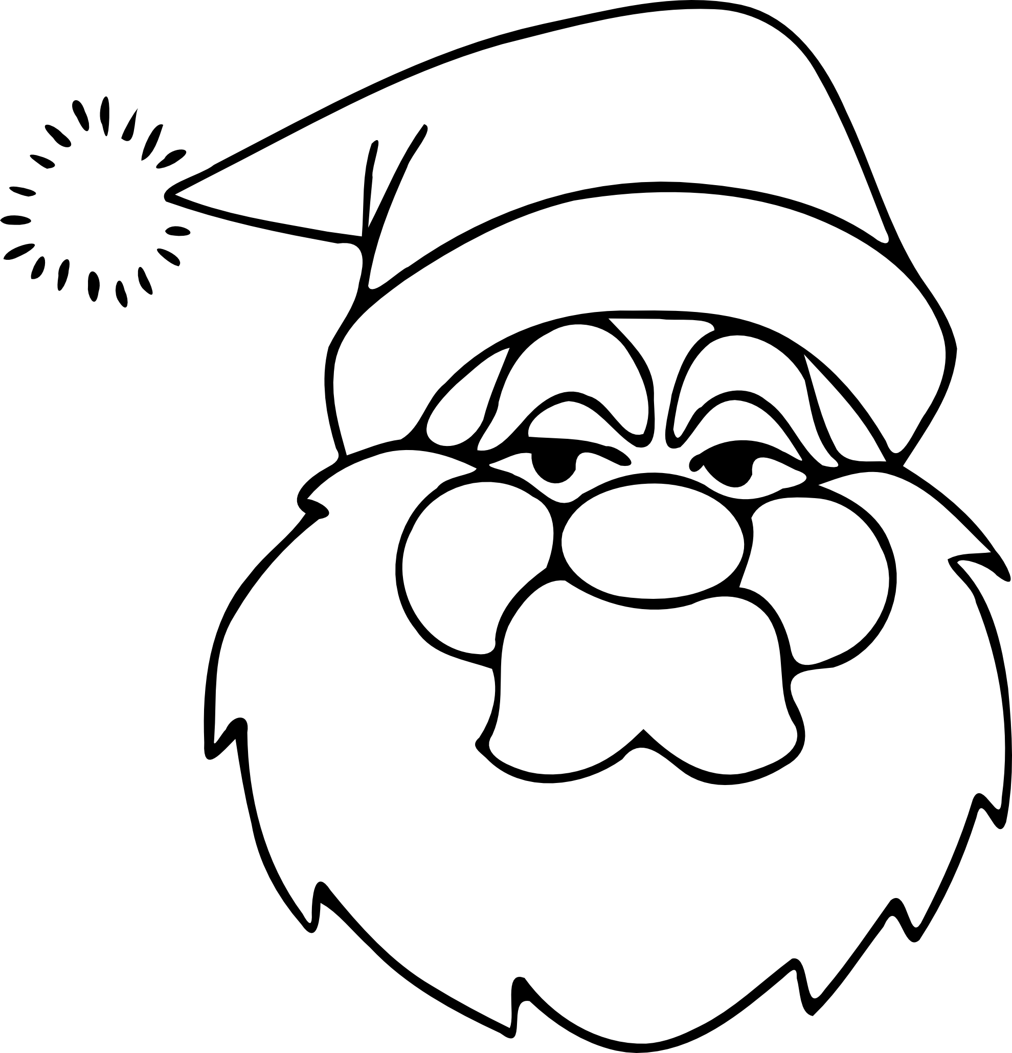 Net » Clip Art » Zeimusu Santa Line Art Black - Santa Face Transparent Background - Png Download (999x1039), Png Download