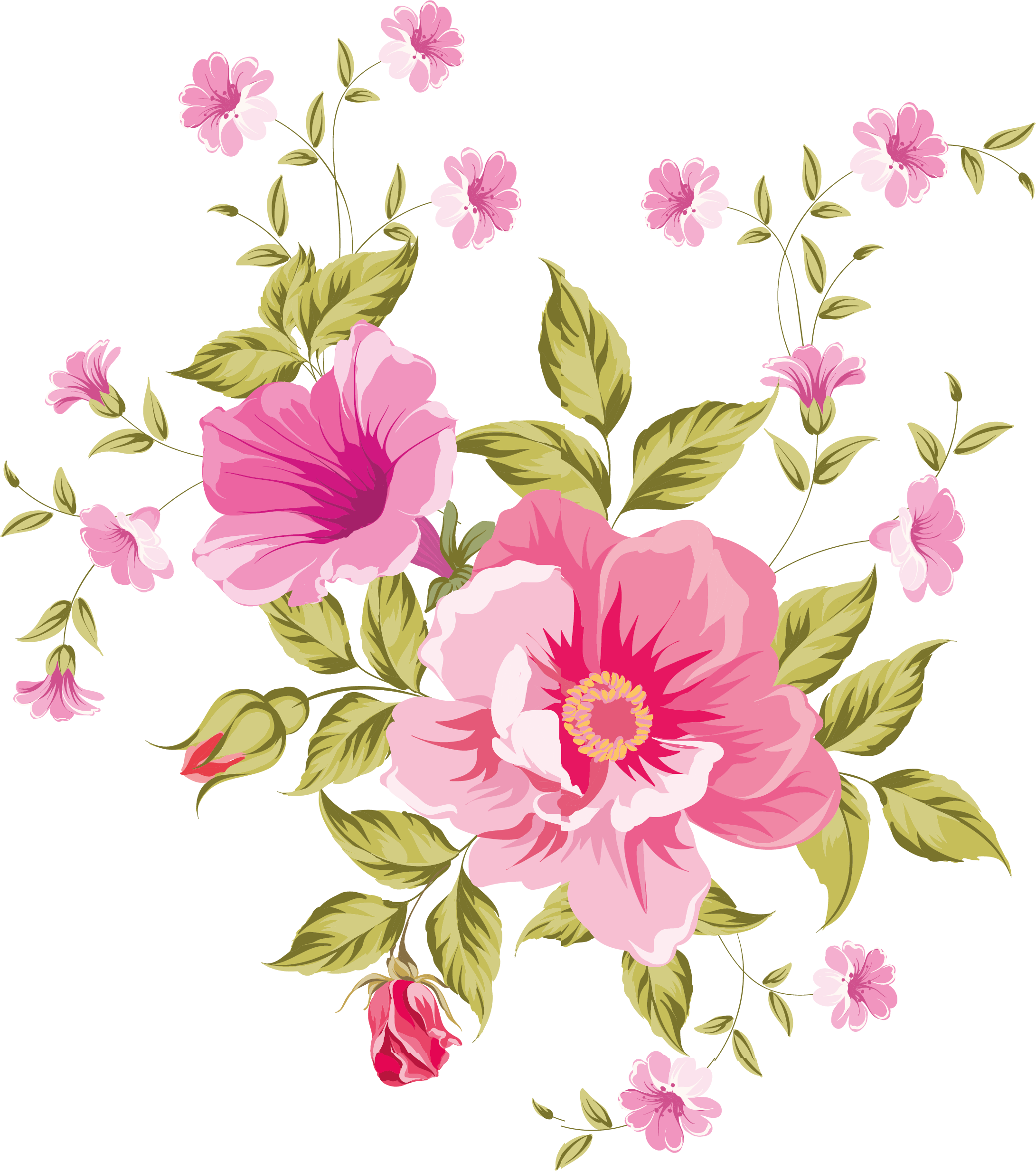 My Design / Beautiful Flowers - Beautiful Floral Designs Clipart (2182x2465), Png Download