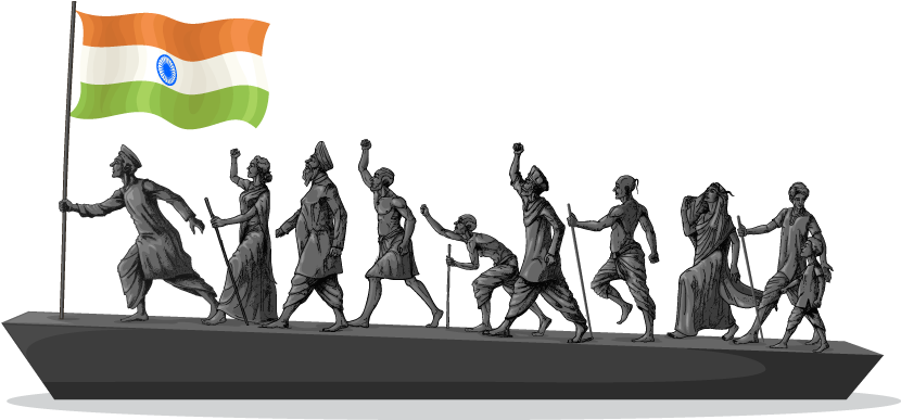 Indian Freedom Struggle Clipart (830x387), Png Download