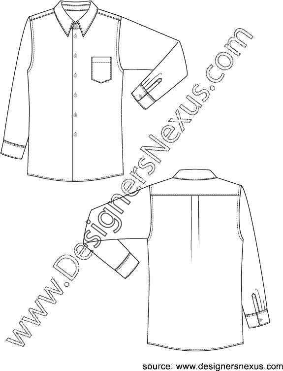 Classic Mens Dress Shirt - Illustration Clipart (612x792), Png Download
