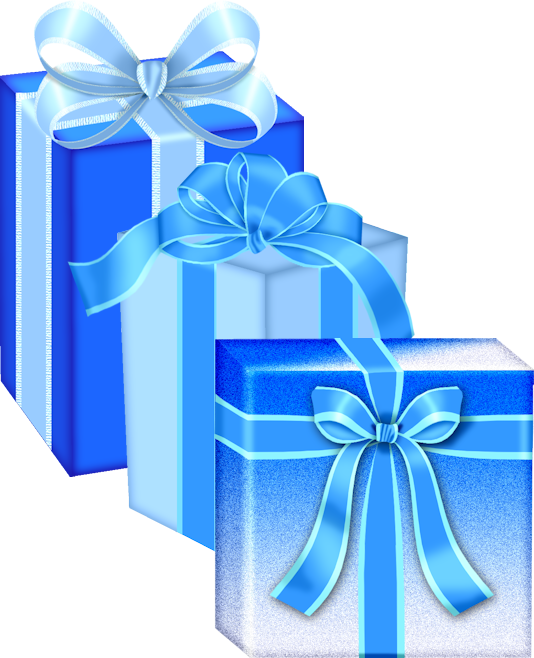 Новогодние Скрап Полезности - Christmas Clipart Blue Presents - Png Download (534x658), Png Download