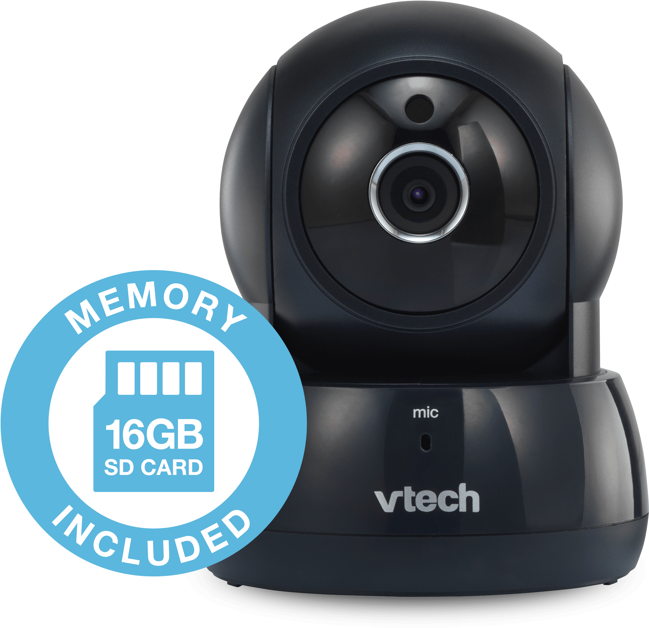 Wi-fi Ip Camera With 720p Hd, Remote Pan & Tilt, Free - Webcam Clipart (2500x2500), Png Download