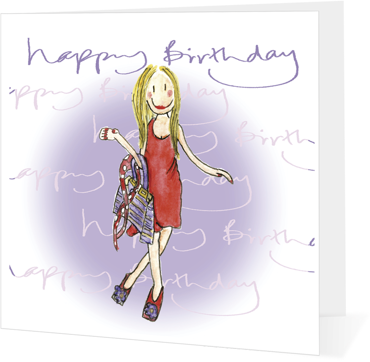 Happy Birthday Glamour Girl With Handbag - Happy Birthday To A Gardener Clipart (750x750), Png Download
