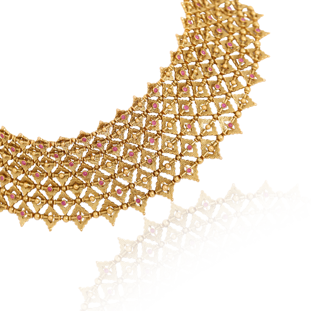 Splendorous Azva Bridal Gold Necklace - Gold Clipart (1000x1000), Png Download