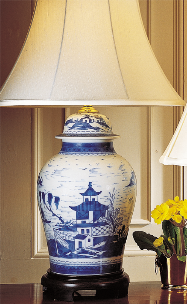 Mottahedeh Blue Canton Ginger Jar Lamp Hc132l - Blue And White Porcelain Clipart (1507x1000), Png Download