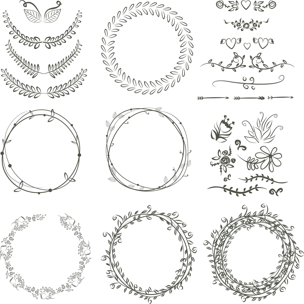 Laurel Wreath Wedding Invitation Drawing Scalable Vector - Bullet Journal Christmas Wreath Clipart (998x1000), Png Download