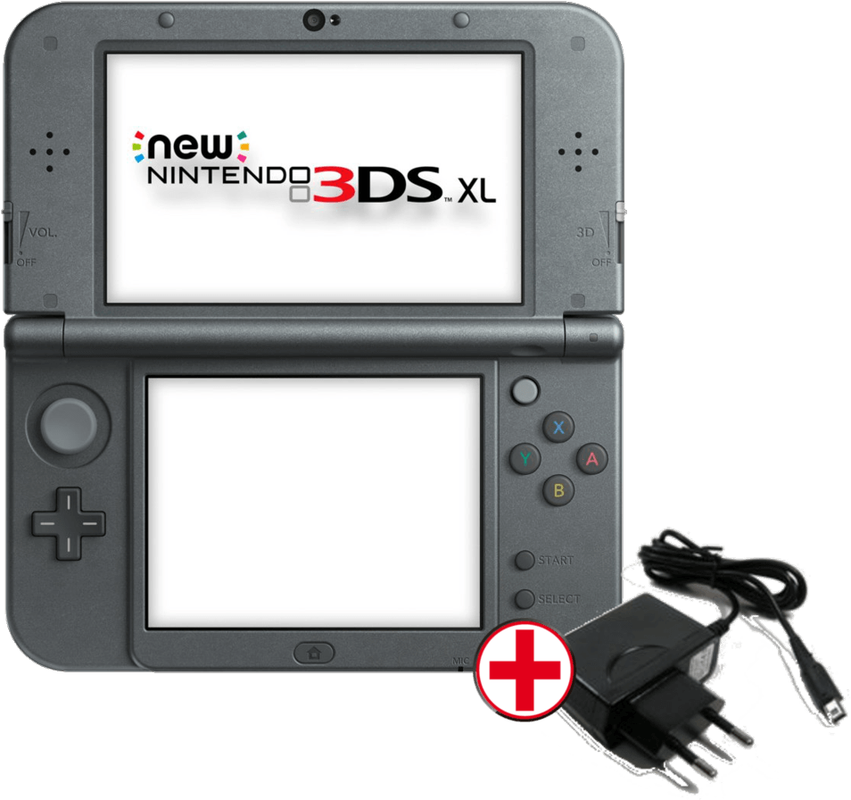 Pack Consola New 3ds Xl Negro Metálico - 3ds Xl Clipart (1078x900), Png Download