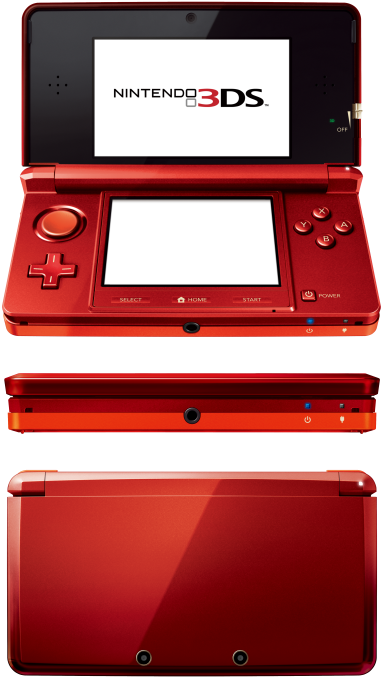 Nintendo 3ds Red - Nintendo 3ds Console Red Clipart (551x827), Png Download