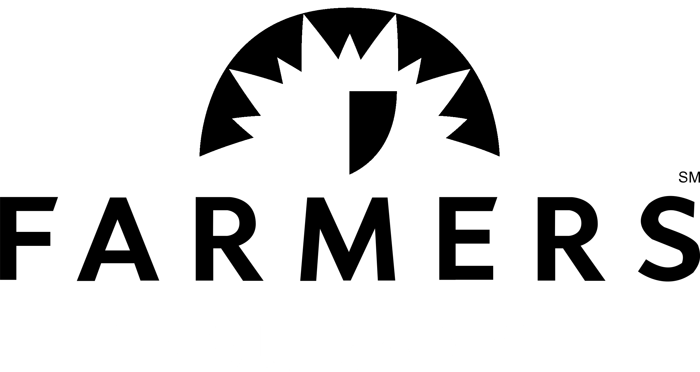 Farmers Insurance Logo Black And White - Farmers Insurance Logo Black Clipart (2400x1277), Png Download