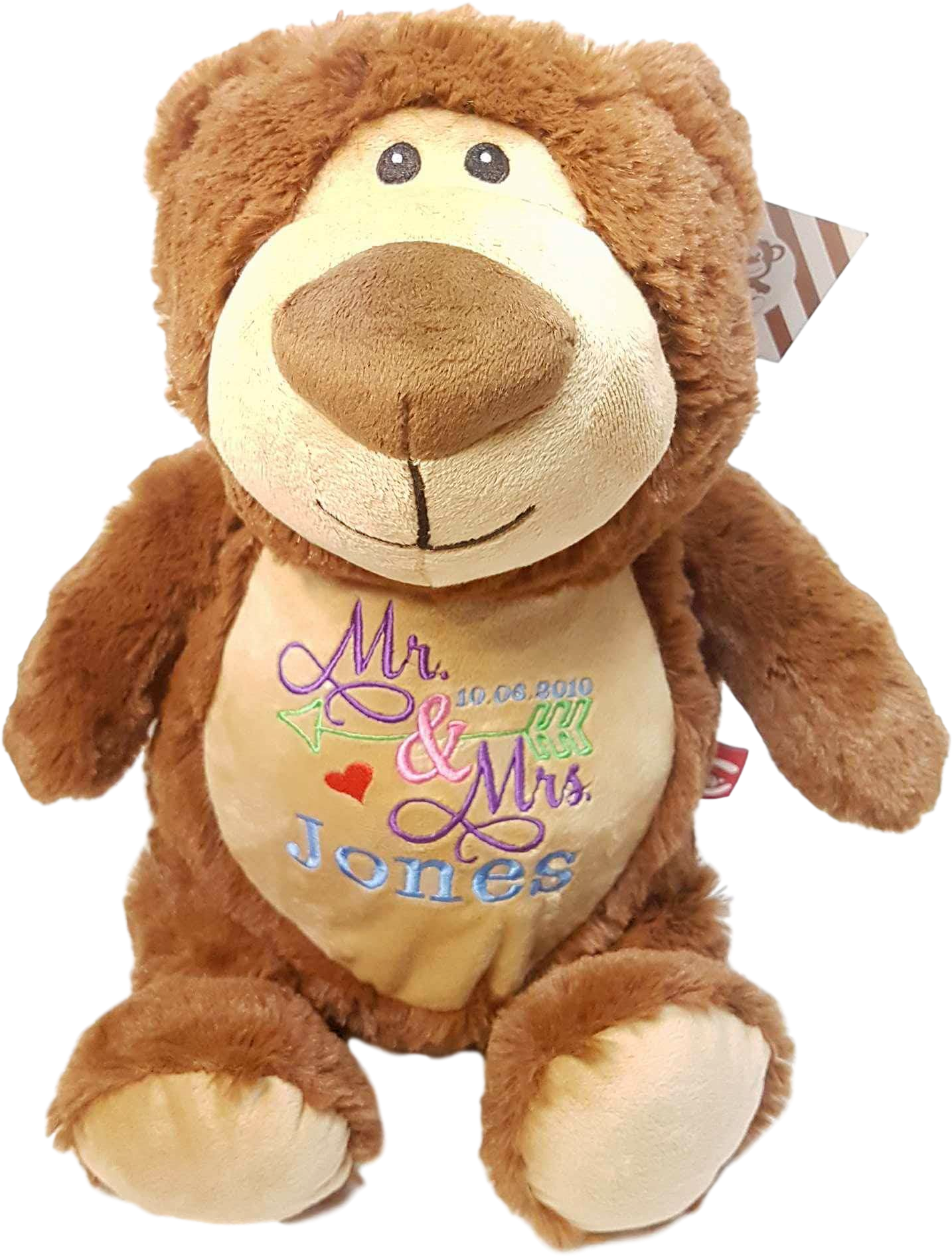 Personalised Wedding Embroidered Soft Toy Wedding Gift Clipart (1434x1891), Png Download