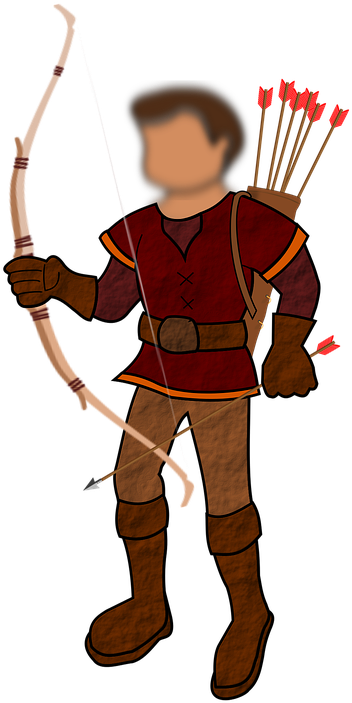 Image Stock Archer Clipart Sports Boy - Man With Bow And Arrow Clip Art - Png Download (525x720), Png Download