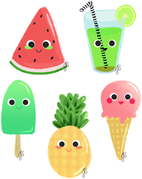 Pineapple Png - Cute Summer Things To Draw Clipart (520x621), Png Download