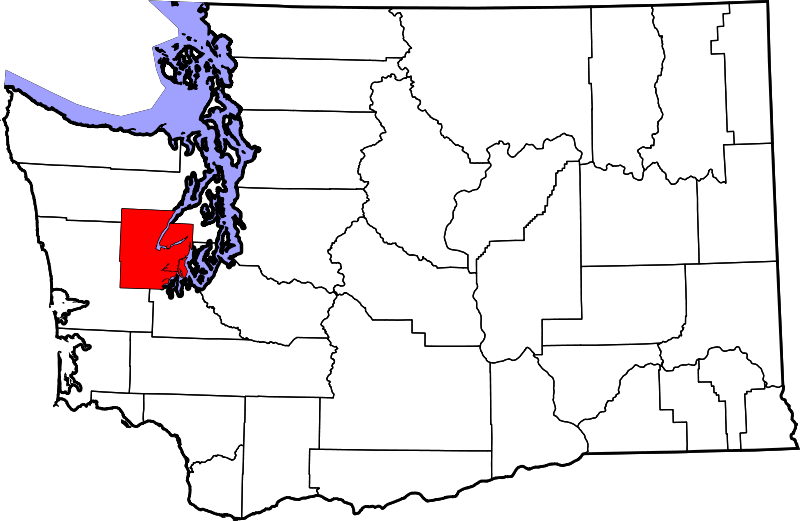 Map Of Washington Highlighting Mason County - Clark County Washington Clipart (800x521), Png Download