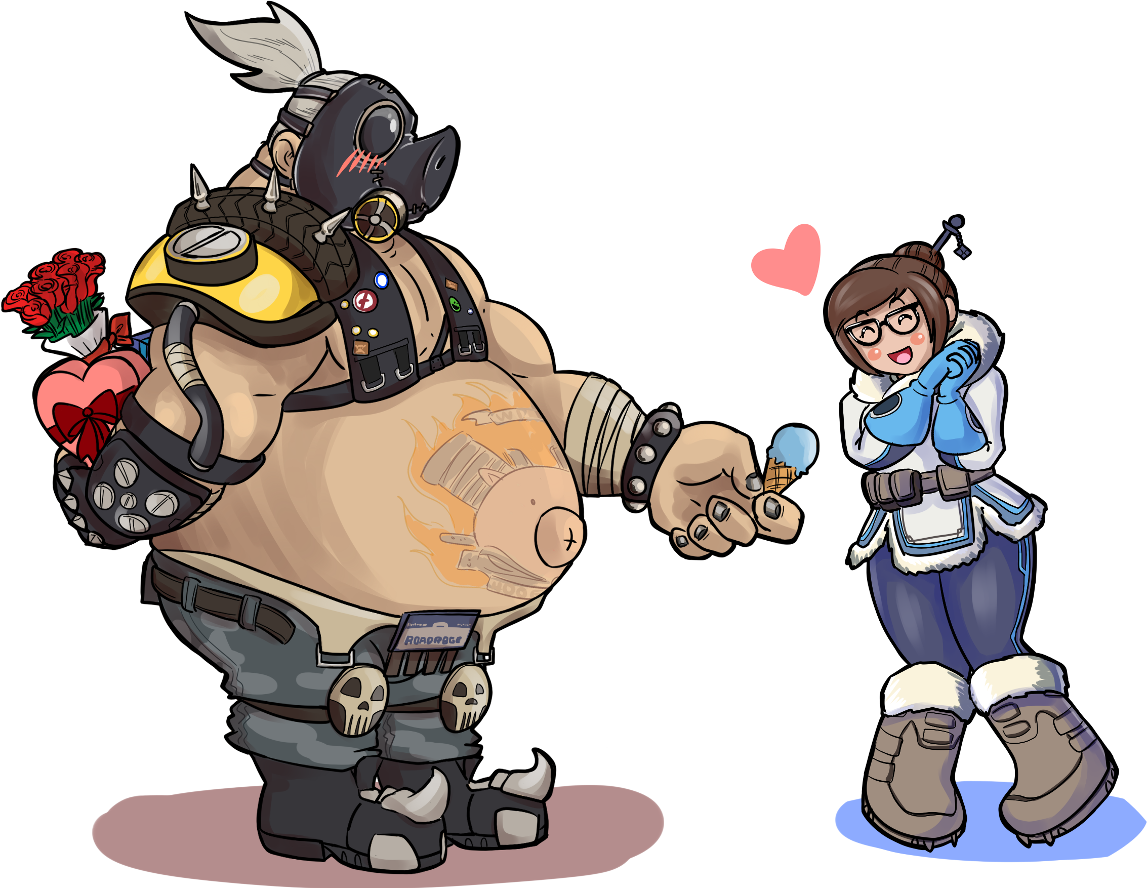 Overwatch The Lost Vikings Cartoon Fictional Character - Overwatch Characters In Love Clipart (2266x1754), Png Download