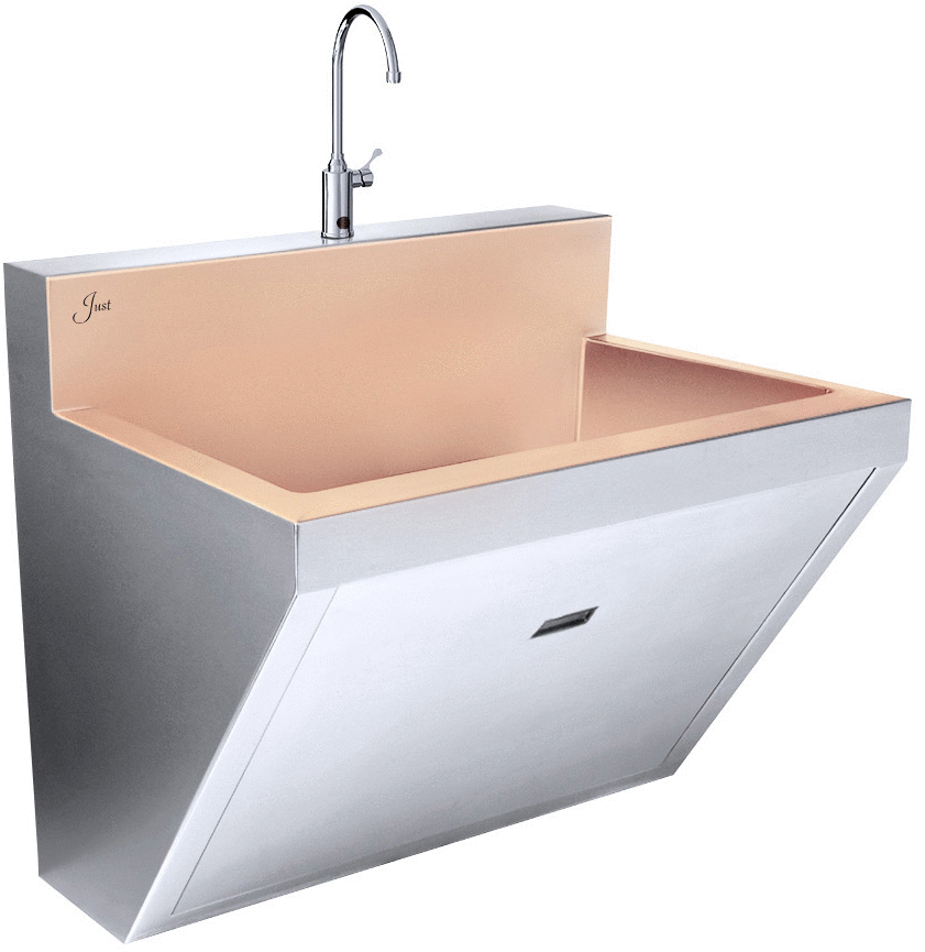 Health Care Antimicrobial Copper Sinks - Stainless Steel Sink Hospital Clipart (924x933), Png Download