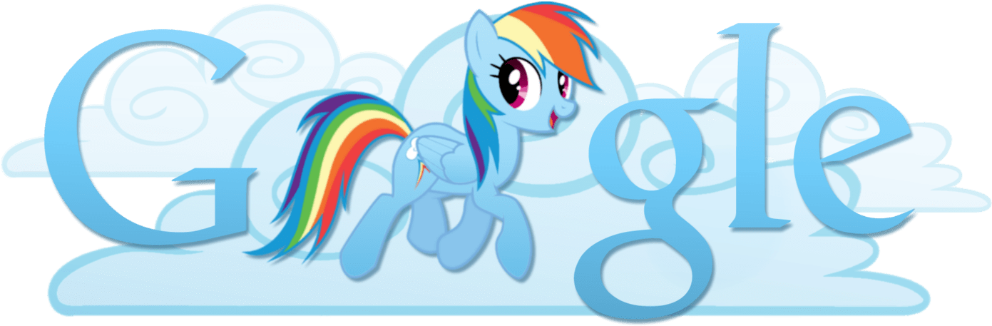 Rainbow Dash Google Logo 2 By Mitchell - Mlp Rainbow Dash Google Clipart (1432x557), Png Download