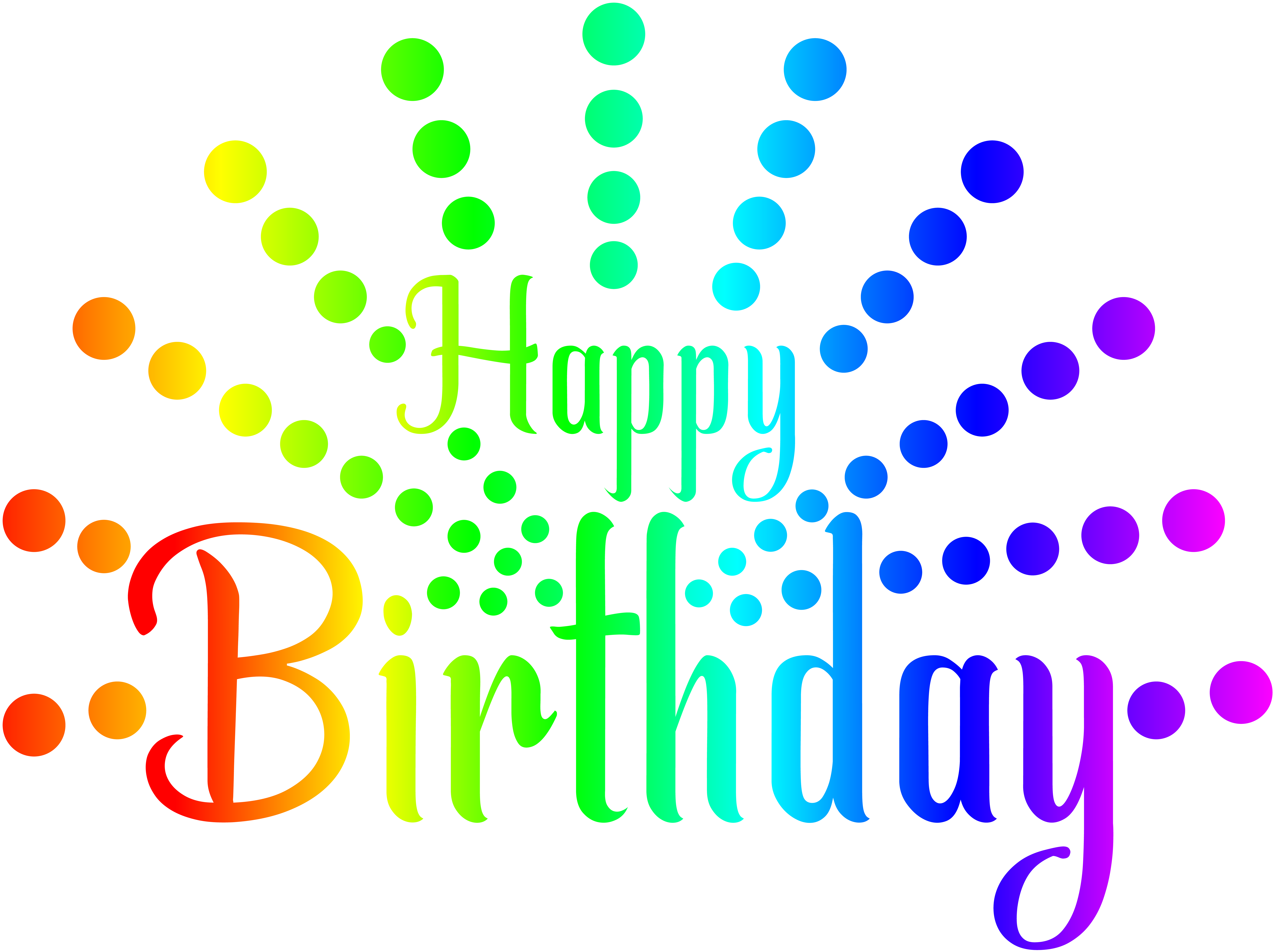 Colorful Clipart Happy Birthday - Png Download (7881x5884), Png Download