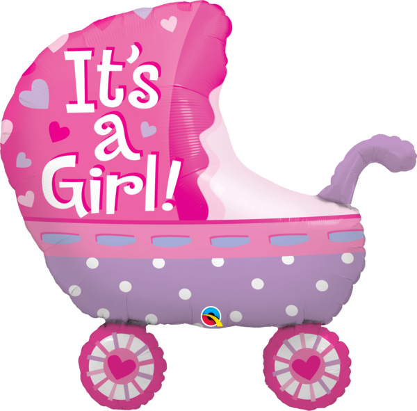 Balloons Its A Girl Clipart (600x591), Png Download