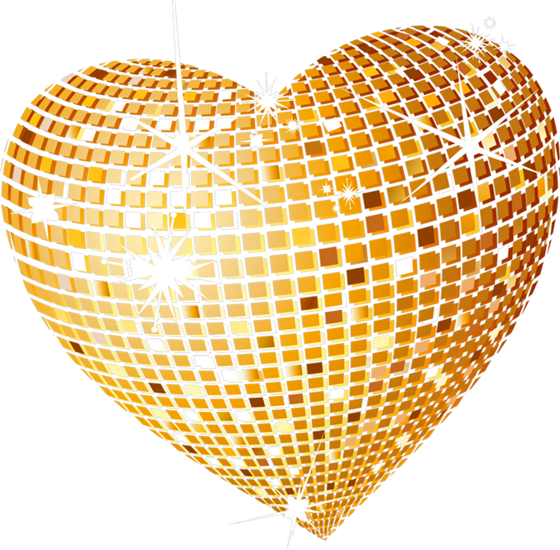 Gold Hearts Transparent Background Clipart (2048x2048), Png Download