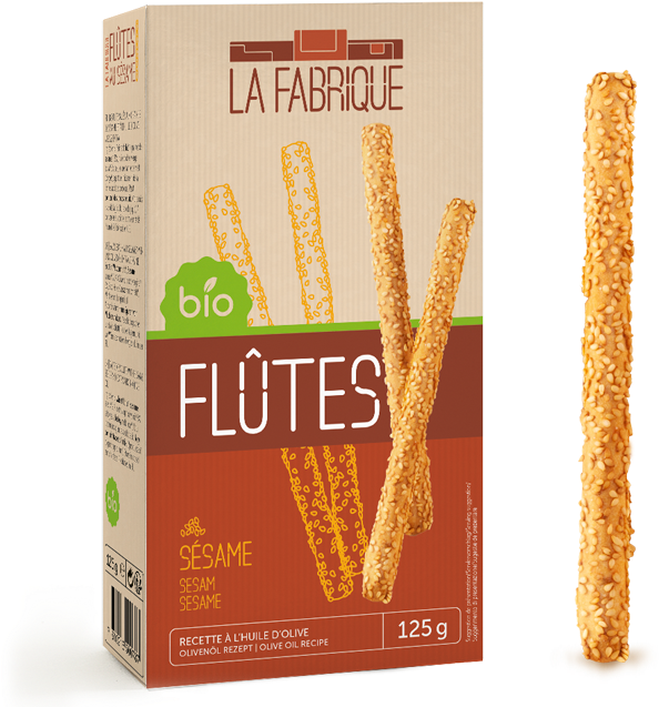 Flute Sesame Bio Cover - Breadstick Clipart (650x650), Png Download