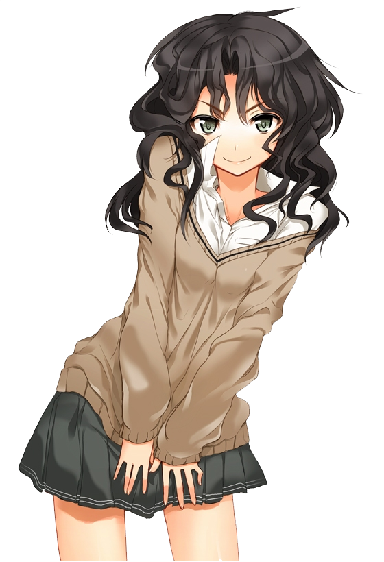 Anime Girl Wavy Yes I Got A - Curly Haired Anime Girl Clipart (560x820), Png Download
