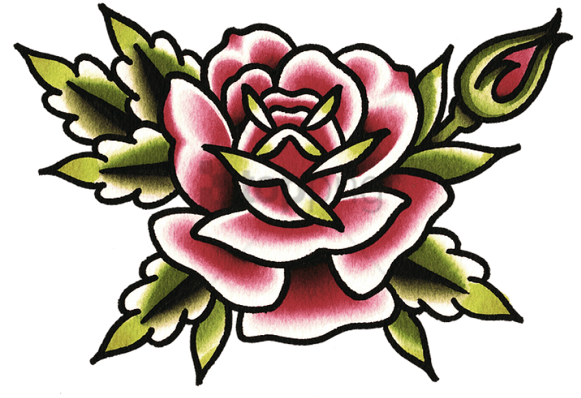 Free Png Flower Tattoo Png Image With Transparent Background Traditional Rose Tattoo Png Clipart Large Size Png Image Pikpng