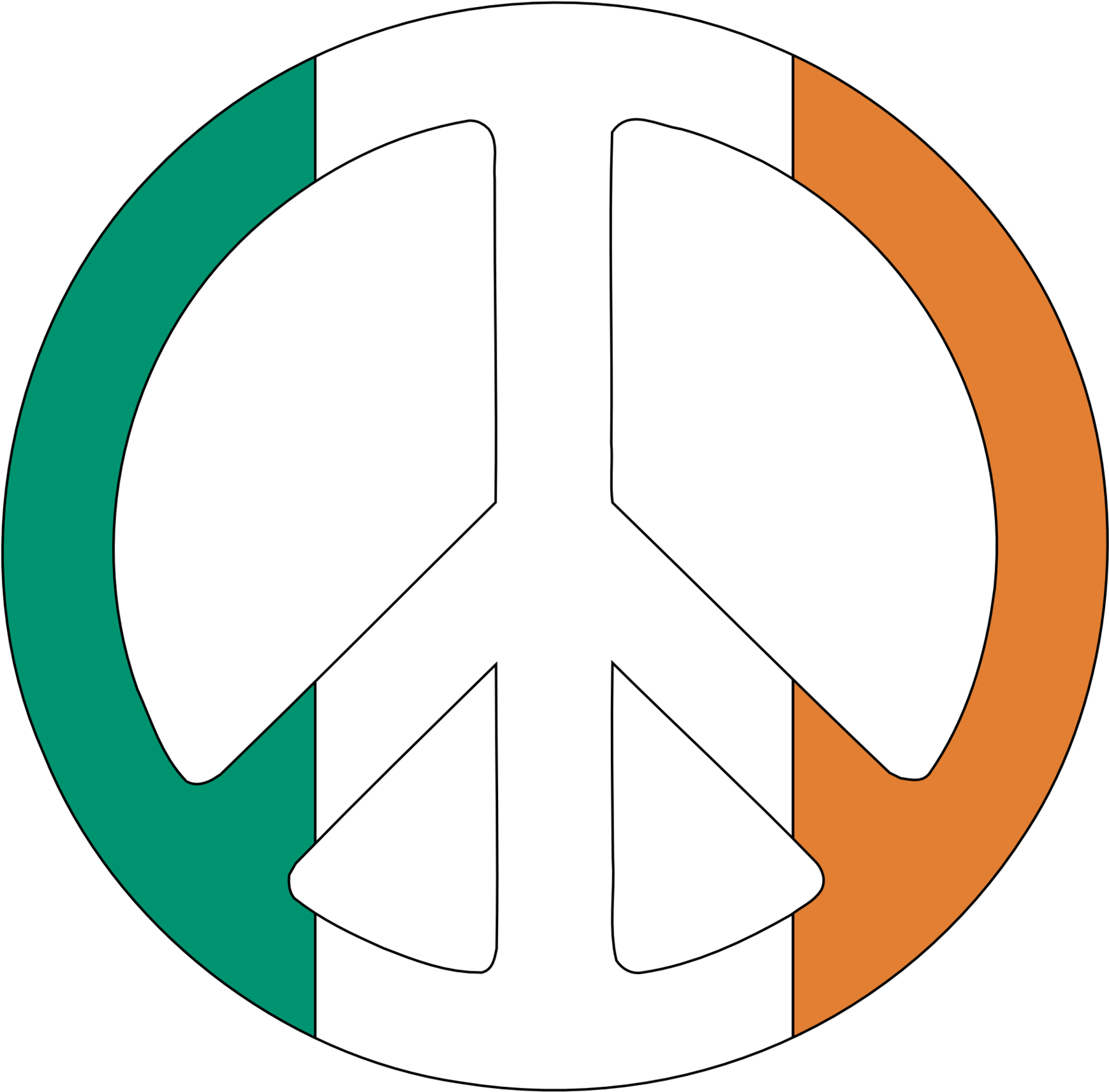 Free Peace Sign Clip Art Clipart To Use Resource - Ireland Peace Sign - Png Download (1880x1880), Png Download