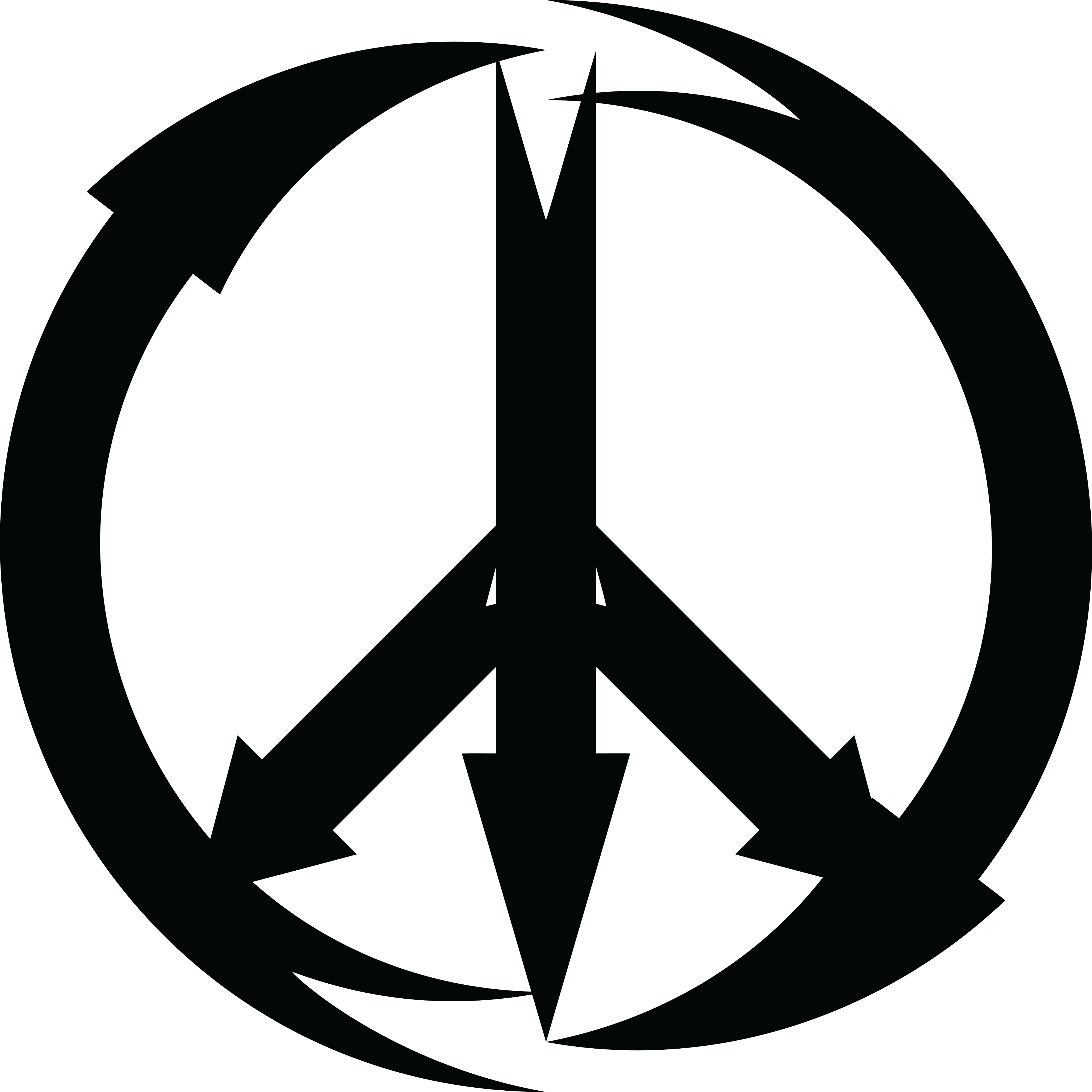 Black And White Peace Sign Svg - Peace Symbol Clipart (4000x4000), Png Download