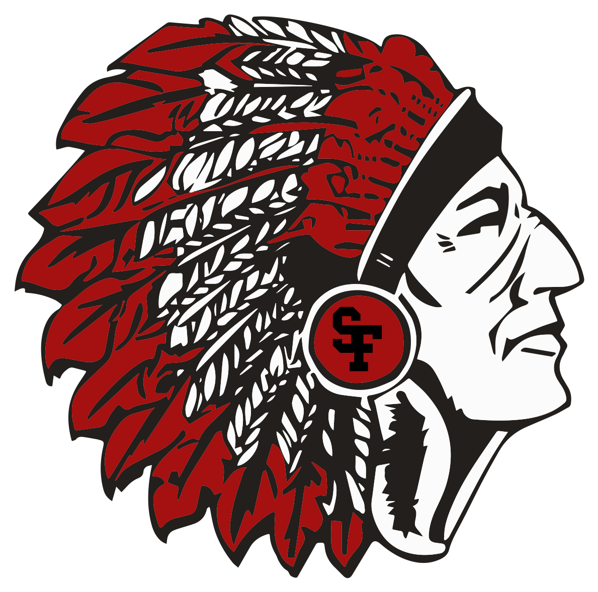 Santa Fe R-x School District Home Of The Chiefs - Central Falls High School Mascot Clipart (1200x1200), Png Download